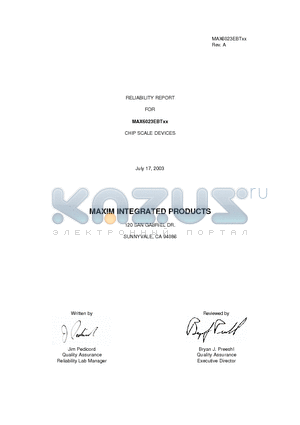 MAX6023EBT datasheet - CHIP SCALE DEVICES