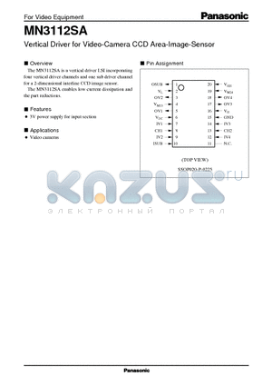 MN3112SA datasheet - Vertical Driver for Video-Camera CCD Area-Image-Sensor