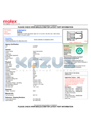 MCT-2X datasheet - InsulKrimp Quick Disconnect, Male, for 14-16 (2.00-1.30) Wire, Box, Tab 6.35mm(.250