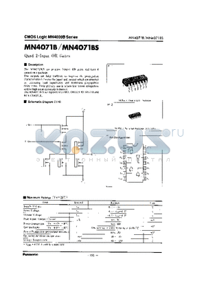 MN4071B datasheet - QUAD 2-INPUT OR GATES