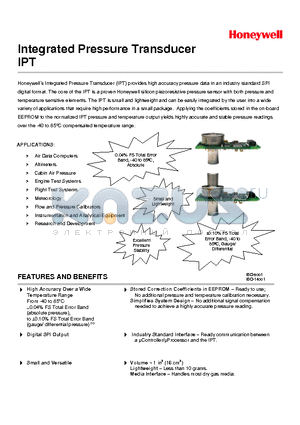 IPT0005A33R-A datasheet - Integrated Pressure Transducer