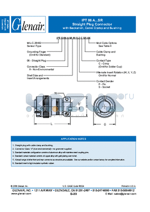 IPTG06A18-11SZCSR datasheet - Straight Plug Connector