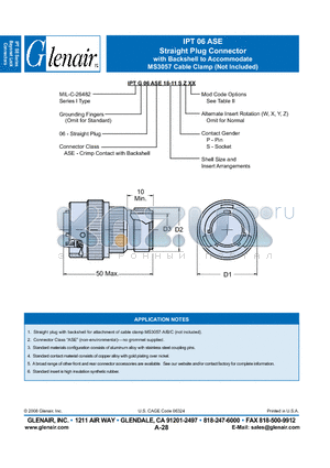 IPTG06ASE18-11SZ datasheet - Straight Plug Connector