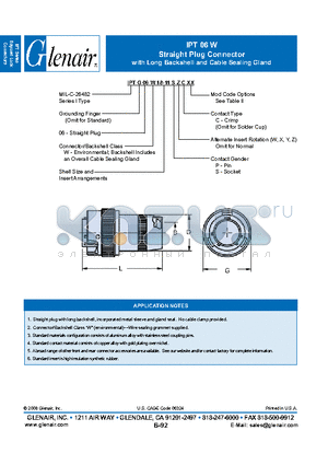 IPTG06W18-11SZC datasheet - Straight Plug Connector