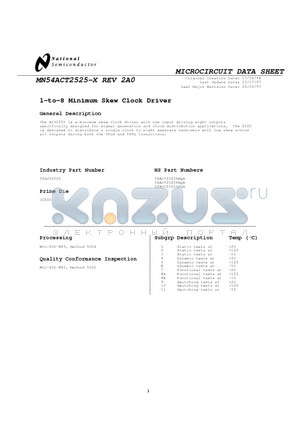 MN54ACT2525DMQB datasheet - 1-to-8 Minimum Skew Clock Driver