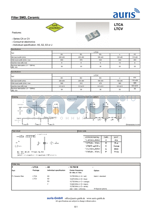 LTCA datasheet - Filter SMD, Ceramic