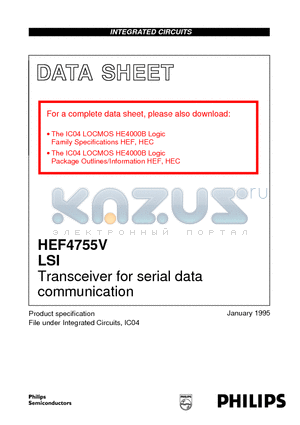 HEF4755VP datasheet - Transceiver for serial data communication