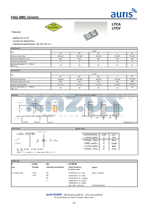 LTCV datasheet - Filter SMD, Ceramic