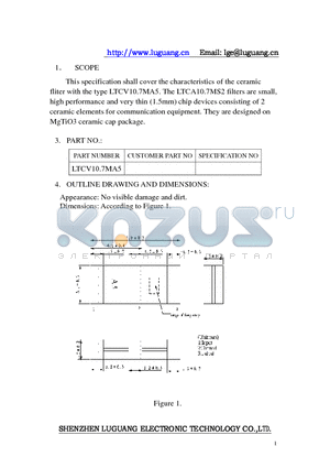 LTCV107MA5 datasheet - ceramic filter