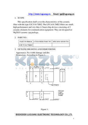 LTCV10.7MS2 datasheet - ceramic filter