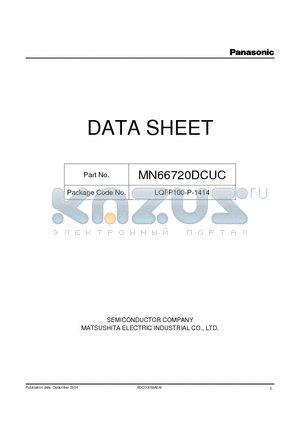 MN66720DCUC datasheet - DAB Baseband Processor Featuring Low Power Consumption