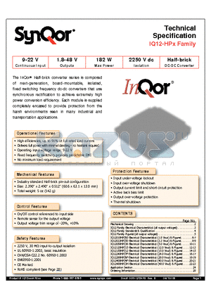 IQ12018HPC6NRS-G datasheet - Half-brick DC-DC Converter