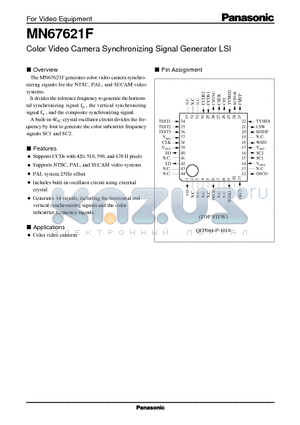 MN67621F datasheet - Color Video Camera Synchronizing Signal Generator LSI