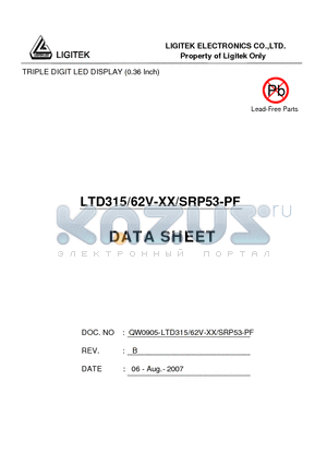 LTD315/62V-XX/SRP53-PF datasheet - TRIPLE DIGIT LED DISPLAY