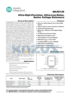 MAX6126_12 datasheet - Ultra-High-Precision, Ultra-Low-Noise, Series Voltage Reference