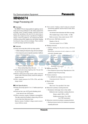 MN86074 datasheet - Image Processing LSI