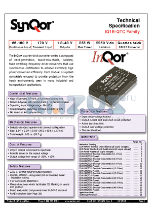 IQ1B033QTC30NRS datasheet - Quarter-brick DC-DC Converter