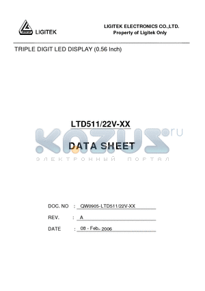 LTD511/22V-XX datasheet - TRIPLE DIGIT LED DISPLAY (0.56 Inch)