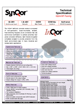 IQ24050HPD40NRS-G datasheet - Half-brick DC-DC Converter