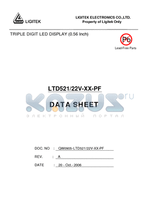 LTD521/22V-XX-PF datasheet - TRIPLE DIGIT LED DISPLAY (0.56 Inch)