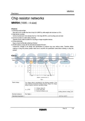 MNR04_1 datasheet - Chip resistor networks