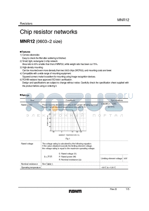 MNR12 datasheet - Chip resistor networks