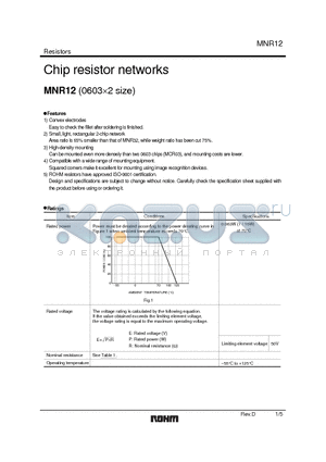 MNR12 datasheet - Chip resistor networks