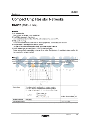 MNR12E0APJF datasheet - Compact Chip Resistor Networks