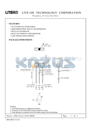 LTDL-TA12A datasheet - Property of LITE-ON Only