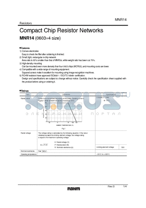 MNR14 datasheet - Compact Chip Resistor Networks