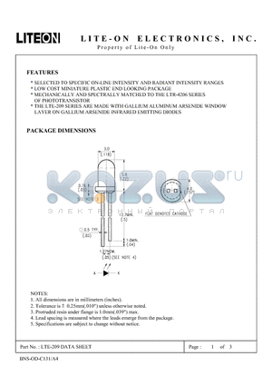 LTE-209 datasheet - Property of Lite-On Only