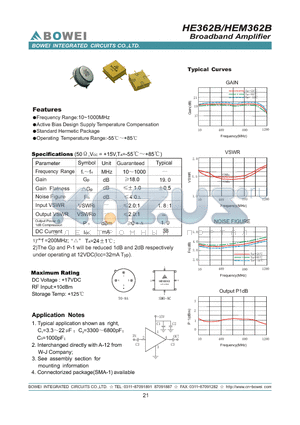 HEM362B datasheet - Broadband Amplifier