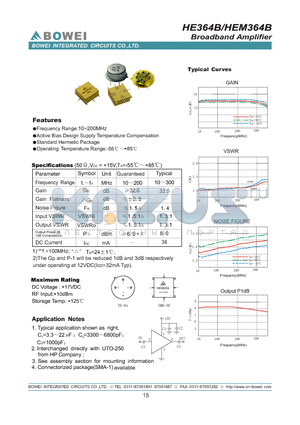 HEM364B datasheet - Broadband Amplifier