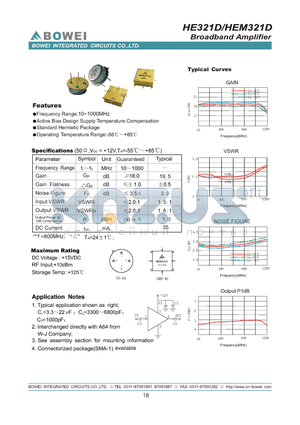 HEM321D datasheet - Broadband Amplifier