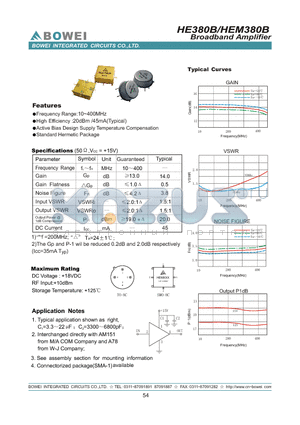 HEM380B datasheet - Broadband Amplifier