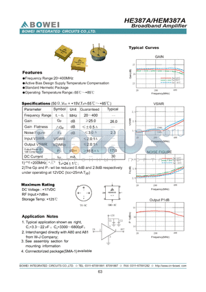 HEM387A datasheet - Broadband Amplifier