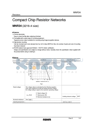 MNR34 datasheet - Compact Chip Resistor Networks