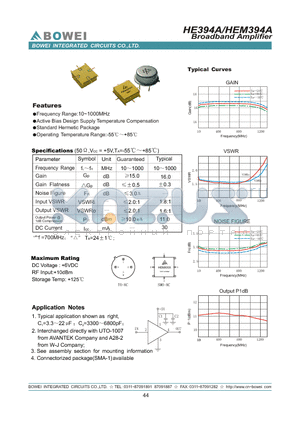 HEM394A datasheet - Broadband Amplifier