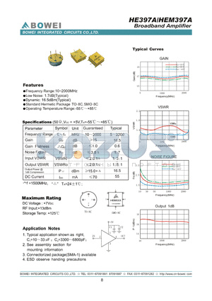 HEM397A datasheet - Broadband Amplifier