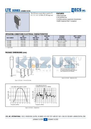 LTE4.5MB datasheet - CERAMIC FILTER