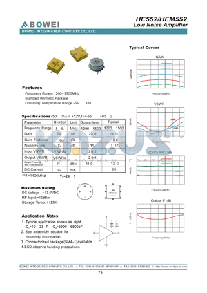 HEM552 datasheet - Low Noise Amplifier