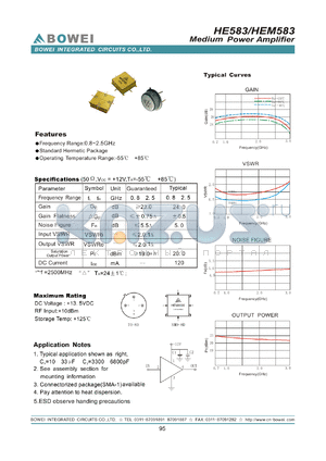 HEM583 datasheet - Medium Power Amplifier