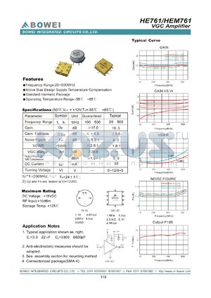 HEM761 datasheet - VGC Amplifier