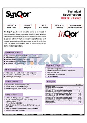 IQ72120QTC12NRS datasheet - Quarter-brick DC-DC Converter