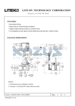 LTH-301-25W4 datasheet - Property of Lite-On Only