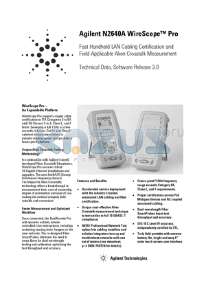 N2640A datasheet - Technical Data, Software Release 3.0