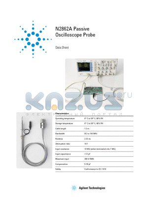 N2862A datasheet - Oscilloscope Probe