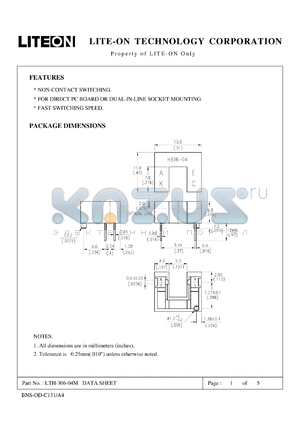 LTH-306-04M datasheet - Property of Lite-On Only