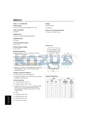 IQEXO-3 datasheet - Crystal oscillator module,16MHz DIL8