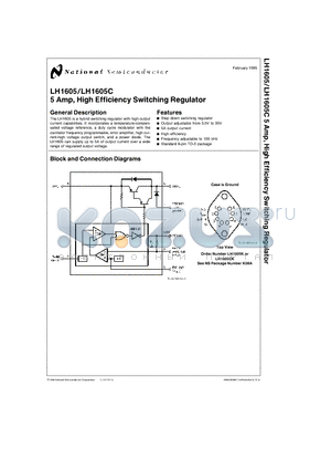 LH1605K datasheet - 5 Amp, High Efficiency Switching Regulator